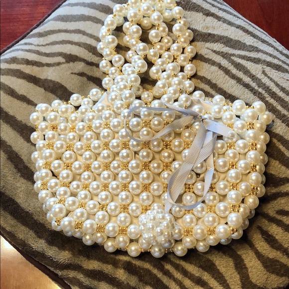 Vintage & Elegant Pearl Handbag (100%handmade) - Picture 3 of 4
